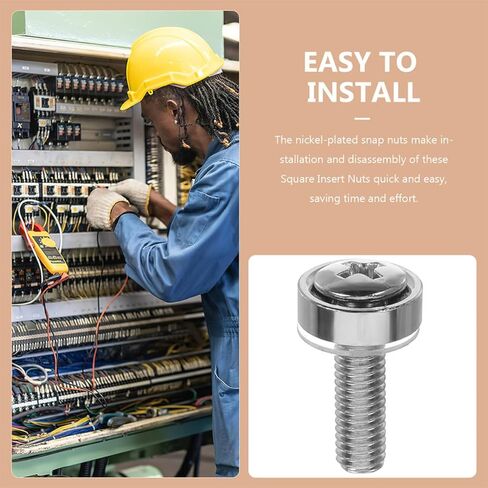 Artibetter 100pcs M5x20 Stainless Steel Nickel-Plated Rack Mount Cage Screws for Server Racks and Network Cabinets, Server Equipment Mounting Screws for It and Data Centers in Kuwait