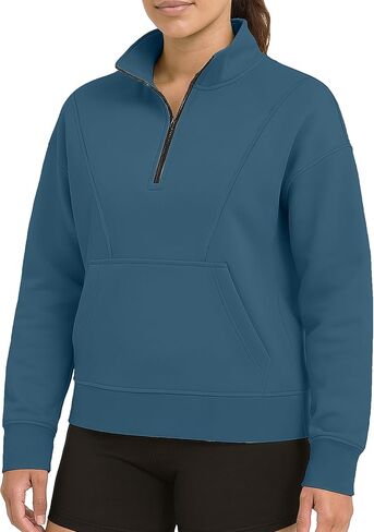 URBAN BUCK Neon Zip Up Hoodie With Thumb Holes For Women - High Visibility Scuba Hood Fleece Jacket in Saudi Arabia