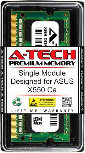 A-Tech ذاكرة الوصول العشوائي 8 جيجابايت لـ ASUS X550 X550CA | وحدة ترقية الذاكرة DDR3 1600 ميجا هرتز SODIMM PC3-12800 ذات 204 سنًا غير متوافقة مع نظام تصحيح الأخطاء (ECC) in Kuwait