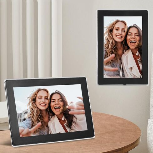 إطار صور رقمي واي فاي ذكي 32 جيجابايت 10.1 بوصة، شاشة LCD 1280 × 800 تدور تلقائيًا للصورة والمناظر الطبيعية، شارك اللحظات على الفور عبر تطبيق Uhale من أي مكان (قابس الولايات المتحدة) in Kuwait