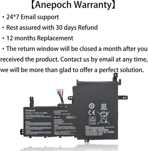 B31N1842 Laptop Battery Replacement for ASUS VivoBook S15 X513EA X513EP X513EQ X531F X531FA K531F S531F S531FA S531FL V531F V531FA V531FL S5500F S5500FL V5050E V5050EA Series 11.52V 42Wh in Kuwait