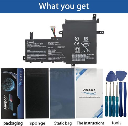 B31N1842 Laptop Battery Replacement for ASUS VivoBook S15 X513EA X513EP X513EQ X531F X531FA K531F S531F S531FA S531FL V531F V531FA V531FL S5500F S5500FL V5050E V5050EA Series 11.52V 42Wh in Kuwait