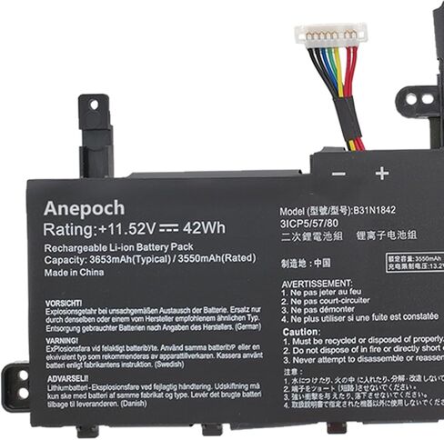 B31N1842 Laptop Battery Replacement for ASUS VivoBook S15 X513EA X513EP X513EQ X531F X531FA K531F S531F S531FA S531FL V531F V531FA V531FL S5500F S5500FL V5050E V5050EA Series 11.52V 42Wh in Kuwait