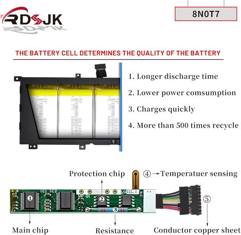 8N0T7 08N0T7 Laptop Battery for Dell XPS 15 9575 Precision 5530 2-in-1 9575 2-in-1 D1605TS D1805TS D2605TS D2601TS D2805TS D2801TS i5-8305G i7-8705G Series 8NOT7 0TMFYT TMFYT D69V4 451-BCJQ 11.4V 75Wh in Kuwait