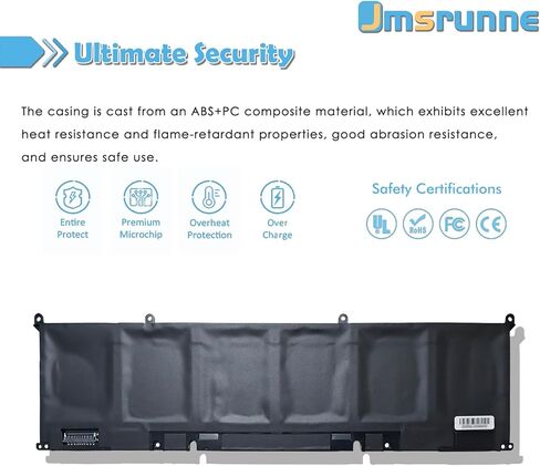56Wh 8FCTC Laptop Battery Compatible with Dell XPS 15 9500 Precision 5550 Alienware M15 R3 R4 M17 R4 R3 Series Notebook 69KF2 08FCTC 0P8P1P 0DVG8M 0M59JH 70N2F 070N2F 11.4V 4650mAh in Kuwait