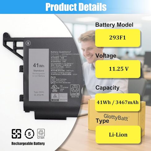293F1 استبدال بطارية لجهاز Dell Latitude 5330 7330 7430 7530 Latitude 5330 2 في 1/7330 2 في 1/7430 2 في 1 P133G P134G P135G P136G P110F P138G P139G سلسلة بطارية الكمبيوتر المحمول 01VX5 404T8 41 واط ساعة in Kuwait