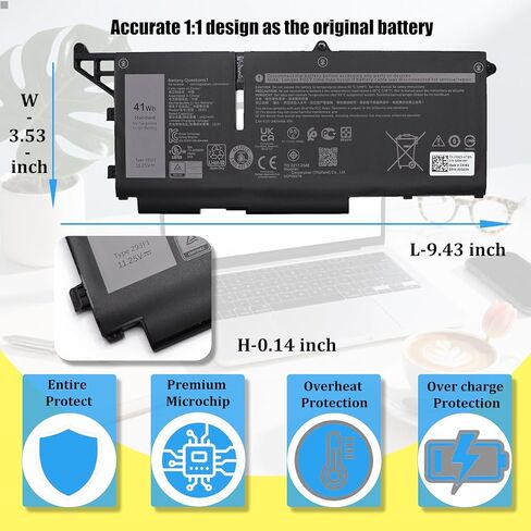 293F1 استبدال بطارية لجهاز Dell Latitude 5330 7330 7430 7530 Latitude 5330 2 في 1/7330 2 في 1/7430 2 في 1 P133G P134G P135G P136G P110F P138G P139G سلسلة بطارية الكمبيوتر المحمول 01VX5 404T8 41 واط ساعة in Kuwait