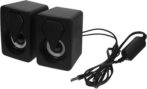 سماعات الكمبيوتر OUNONA USB زوج واحد من مكبرات الصوت السلكية المحمولة لسطح المكتب صوت عالي الحجم لألعاب المكتب المنزلي مع ضوء RGB، متوافق مع شاشة الكمبيوتر المحمول بنمط عشوائي in Kuwait