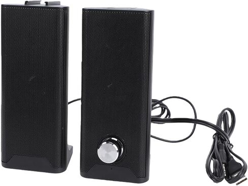سماعات كمبيوتر Gugxiom 2 في 1 لأجهزة الكمبيوتر المحمول المكتبية، ومكبر صوت ستيريو يعمل بمنفذ USB بقدرة 3 وات × 2 مع مقبض للتحكم في مستوى الصوت، ومكبر صوت للكمبيوتر الشخصي للتوصيل والتشغيل لألعاب الشاشة in Kuwait