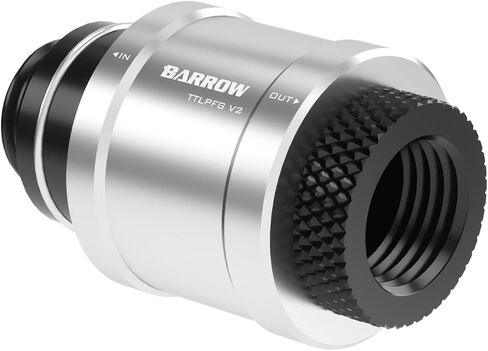 Barrow G1/4" Flat Push Type Male to Female Check Valve Fitting TTLPFG V2 (Black/Silver Shiny) in Kuwait