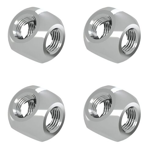 Barrow G1/4" Threaded 4 Way Ball Fittings, Water Cooling Spherical Connector, 4 Way Spliter T-Type Brass Adapter for PC Water Cooling Systems (Black,2 Pcs) in Saudi Arabia