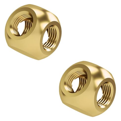 Barrow G1/4" Threaded 4 Way Ball Fittings, Water Cooling Spherical Connector, 4 Way Spliter T-Type Brass Adapter for PC Water Cooling Systems (Black,2 Pcs) in Saudi Arabia