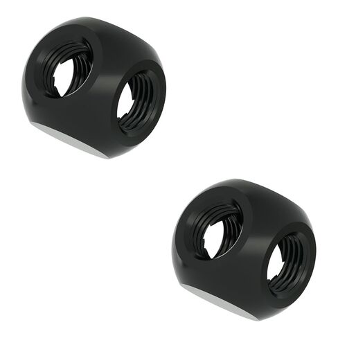 Barrow G1/4" Threaded 4 Way Ball Fittings, Water Cooling Spherical Connector, 4 Way Spliter T-Type Brass Adapter for PC Water Cooling Systems (Black,2 Pcs) in Saudi Arabia