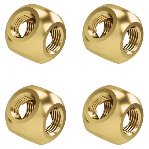 Barrow G1/4" Threaded 4 Way Ball Fittings, Water Cooling Spherical Connector, 4 Way Spliter T-Type Brass Adapter for PC Water Cooling Systems (Black,2 Pcs) in Saudi Arabia