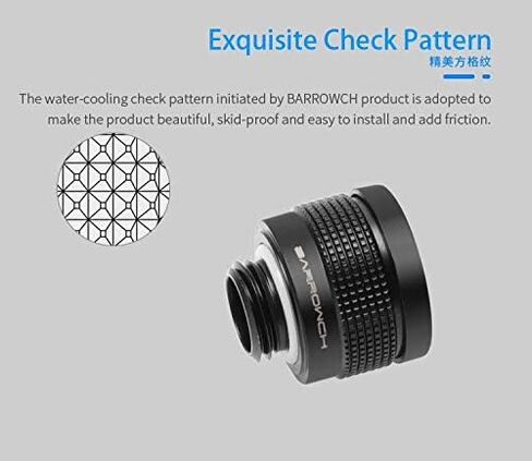 Barrowch G1/4 16mm Rigid Hardtube Wolverine Anti-Sheeding Fitting- Silver (FBYKNF-16-Silver) in Kuwait