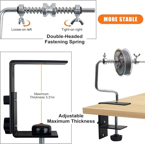 Fishing Line Winder Spooler, Clamp Adjustable Stable Reel Spooler Machine Fishing Accessories for Spinning Casting Reels Portable Line Remover Tool in Kuwait