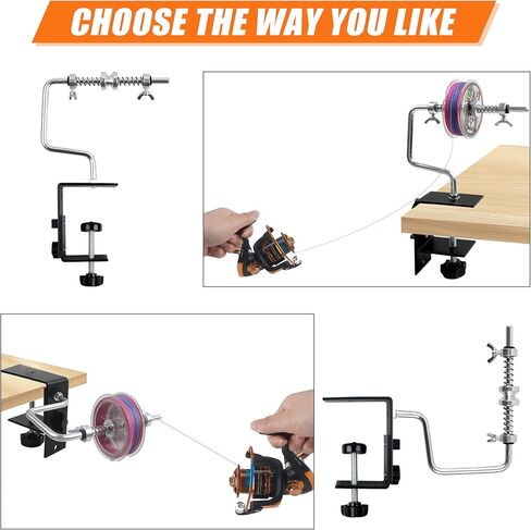Fishing Line Winder Spooler, Clamp Adjustable Stable Reel Spooler Machine Fishing Accessories for Spinning Casting Reels Portable Line Remover Tool in Kuwait