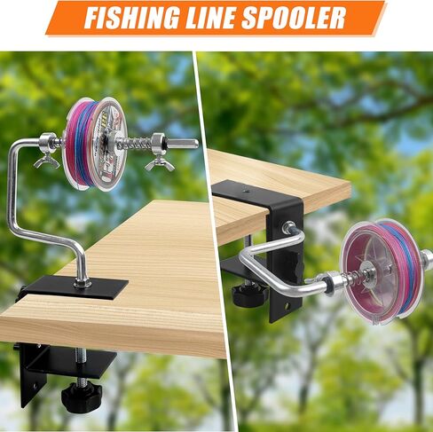 Fishing Line Winder Spooler, Clamp Adjustable Stable Reel Spooler Machine Fishing Accessories for Spinning Casting Reels Portable Line Remover Tool in Kuwait