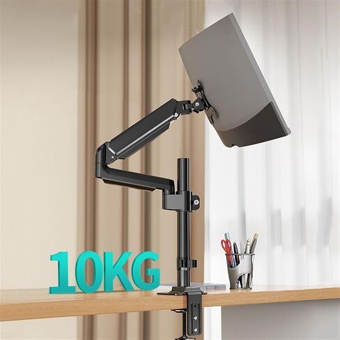 Monitor Arm Single Monitor Arm, Adjustable Single Monitor Desk Mount Fits Max 35 Inch, 22.0 Lbs, Gas Spring Alloy Monitor Mount Arm with Clamp and Grommet Base Monitor Mo in Kuwait