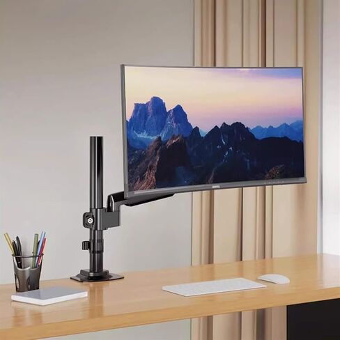 Monitor Arm Single Monitor Arm, Adjustable Single Monitor Desk Mount Fits Max 35 Inch, 22.0 Lbs, Gas Spring Alloy Monitor Mount Arm with Clamp and Grommet Base Monitor Mo in Kuwait