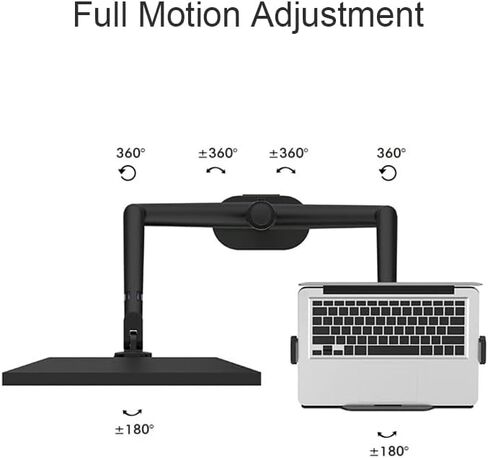 Screen Stand, Aluminum Height Adjustable Desktop Dual Arm 17-32 Inch Monitor Holder+12-17 Inch Laptop Holder Stand Full Motion Mount Arm in Kuwait