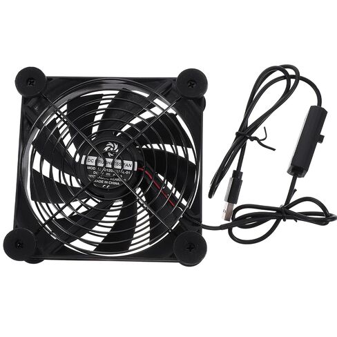 Sewroro 5v 12cm USB Radiator Cooling Fan 3-Speed Adjustable for Router and Set-top Box, Quiet Computer Case Cooling Fan Anti-Vibration Pad, Suitable for Home and Office Electronics in Kuwait