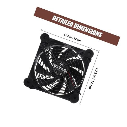 Sewroro 5v 12cm USB Radiator Cooling Fan 3-Speed Adjustable for Router and Set-top Box, Quiet Computer Case Cooling Fan Anti-Vibration Pad, Suitable for Home and Office Electronics in Kuwait