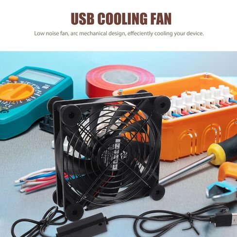 Sewroro 5v 12cm USB Radiator Cooling Fan 3-Speed Adjustable for Router and Set-top Box, Quiet Computer Case Cooling Fan Anti-Vibration Pad, Suitable for Home and Office Electronics in Kuwait