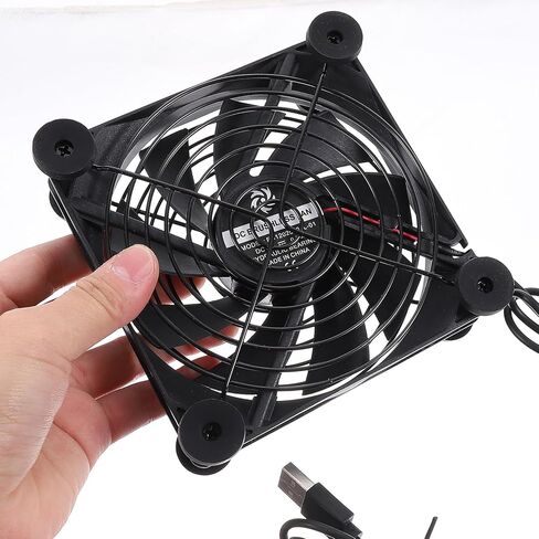 Sewroro 5v 12cm USB Radiator Cooling Fan 3-Speed Adjustable for Router and Set-top Box, Quiet Computer Case Cooling Fan Anti-Vibration Pad, Suitable for Home and Office Electronics in Kuwait