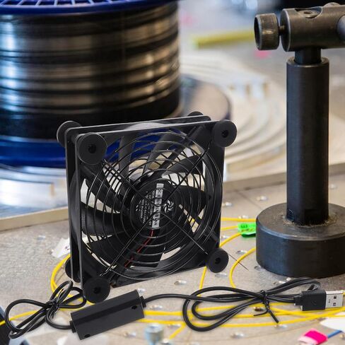 Sewroro 5v 12cm USB Radiator Cooling Fan 3-Speed Adjustable for Router and Set-top Box, Quiet Computer Case Cooling Fan Anti-Vibration Pad, Suitable for Home and Office Electronics in Kuwait
