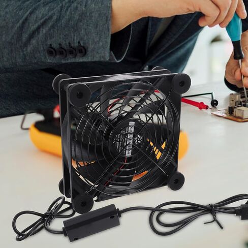 Sewroro 5v 12cm USB Radiator Cooling Fan 3-Speed Adjustable for Router and Set-top Box, Quiet Computer Case Cooling Fan Anti-Vibration Pad, Suitable for Home and Office Electronics in Kuwait