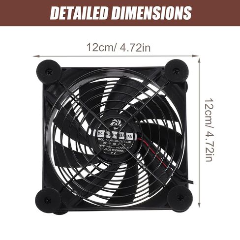Sewroro 5v 12cm USB Radiator Cooling Fan 3-Speed Adjustable for Router and Set-top Box, Quiet Computer Case Cooling Fan Anti-Vibration Pad, Suitable for Home and Office Electronics in Kuwait
