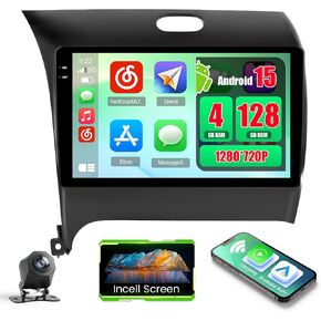 4+128GB Android 15 Car Radio for Kia Forte K3 Cerato 2013-2018 Wireless Carplay Android Auto, 9" 1280 * 720P in-Cell Touch Screen Car Stereo WiFi BT GPS FM/RDS Backup Camera in Saudi Arabia