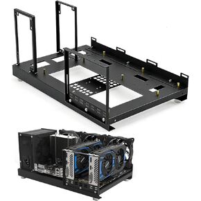 W01 DIY حالة الكمبيوتر سطح المكتب حامل حامل حامل إطار الكمبيوتر في الهواء الطلق يناسب اللوحة الأم ATX ITX E-ATX X79 X99، وضع عمودي/أفقي مع مقبض من الفولاذ المقاوم للصدأ، يدعم تبريد المياه in Kuwait