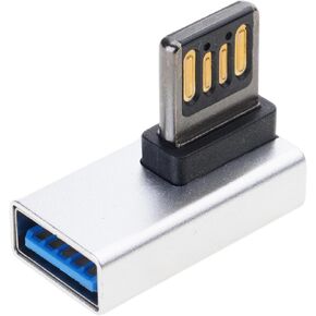 محول USB مزدوج الجانب ذكر إلى أنثى محولات الزوايا اليمنى غلاف معدني شحن سريع للإلكترونيات مقابس مزدوجة الجانب أعمى محول عكسي in Kuwait