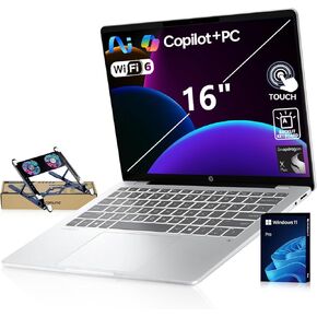 كمبيوتر محمول HP OmniBook 5 مقاس 16 بوصة FHD+ 1920 * 1200 Pro AI، جهاز Copilot+ PC مزود بـ 45 وحدة NPU، Qualcomm Snapdragon X Plus X1P-42-100، ذاكرة وصول عشوائي LPDDR5x سعة 32 جيجابايت، محرك أقراص SSD سعة 2 تيرابايت، عمر بطارية يدوم طوال اليوم، W11P، حزمة in Kuwait