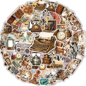 64PCS Vintage Old Time Stickers - Antique Retro Object Vinyl Waterproof Stickers for Scrapbook, Journaling, Laptop, Water Bottle in Saudi Arabia