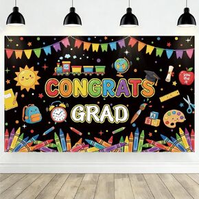Ledinca Kids Graduation Decoration Backdrop 71x43 Inch, Class of 2026 Graduation Decor, Cute Grad Photo Background for School Classroom Home Party Supplies in Saudi Arabia