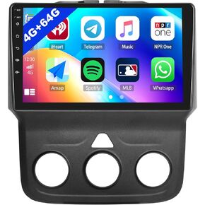 4G + 64G راديو ستيريو للسيارة دودج رام 1500 2500 3500 2013 2014 2015 2016 2017 2018 مع CarPlay اللاسلكي Android Auto 9 بوصة Android 15 شاشة لمس GPS راديو بديل SWC EQ AHD كاميرا احتياطية in Kuwait