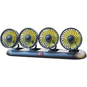 Portable 4-Head Car Cooling Fan 3 Speed Cooling Air Fan 360 Degree Rotatable Automobile Vehicle Fan for Vehicles RVs and SUVs in Kuwait