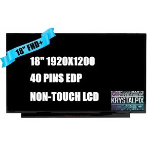 New KrystalPix LCD Display FITS- Replacement Panel for Innolux N180JME-GAA DP/N 0DN9CJ 480hz Gaming Display 18" 1920X1200 FHD+ LCD LED Screen Panel Non-Touch Screen 40 pins New in Kuwait