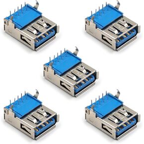 5Pcs USB-AF 3.0 Female Socket Jack Connector 9 Pin Bend Foot 90 Degree PCB Connector, Repair Replacement Adapter,WuJuntool in Kuwait