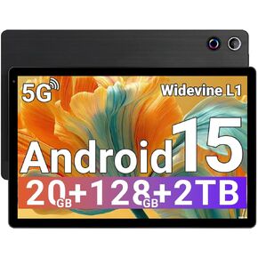 Tablet, 10 Inch Android 15 Tablet, Tablet for Adults, Octa-Core Android Tablet, 20GB RAM+128GB ROM, 1280*800 HD LCD Display, 5MP+8MP Dual Camera, 5000mAh Battery, Support 2TB TF Card Expandable, Black in Kuwait