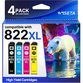 822XL خراطيش الحبر كومبو حزمة استبدال المعاد تصنيعها لخراطيش الحبر Epson 822XL لحبر الطابعة Epson 822 822XL حبر Epson for Workforce Pro WF-4830 WF-4833 WF-4820 WF-4834 WF-3823 (4 عبوات) in Kuwait