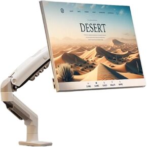 F80 White Computer Monitor Stand Cantilever Screen Desktop Desktop Heightening Stand Lifting Rotation Stretch in Saudi Arabia