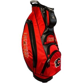 حقيبة عربة جولف NHL Calgary Flames Victory من Team Golf، قمة بـ 10 اتجاهات مع مقبض مزدوج مدمج وبئر مضرب خارجي، وجيب تبريد، وحزام مبطن، وحامل مظلة وغطاء مطر قابل للإزالة in Kuwait