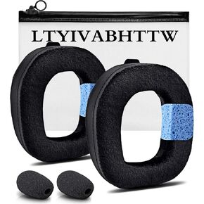 A40 TR Replacement Earpads for Astro A40 TR Only, Thicker Hybrid Velour Fabric, Made by LTYIVABHTTW, A40 TR Ear Cushions, with Microphone Foam | Black in Saudi Arabia