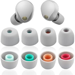 4 Pairs Silicone Ear Tips Earphone Tips Replacement Eartips Earbuds Compatible with Sony WF-1000XM5, WF-1000XM4, WF-1000XM3, WF-C700N Earphones Earbuds Soft Silicone Earbuds Tips Set (Gray) in Saudi Arabia