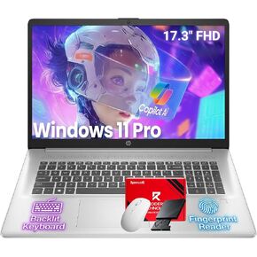 HP 2026 17.3" FHD Business Laptop, Intel 10-Core i5-1334U, 20GB RAM 512GB SSD for Multitasking, 1080P Anti-Glare Display, Backlit Keyboard, Fingerprint, Wi-Fi 6, Win 11 Pro, w/Redragon Bundle, Silver in Kuwait
