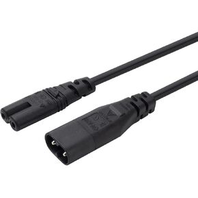 IEC 60320 C8 التوصيل إلى C7 وعاء ذكر إلى أنثى تمديد التيار الكهربائي كابل المحول الرئيسي 15ft in Kuwait